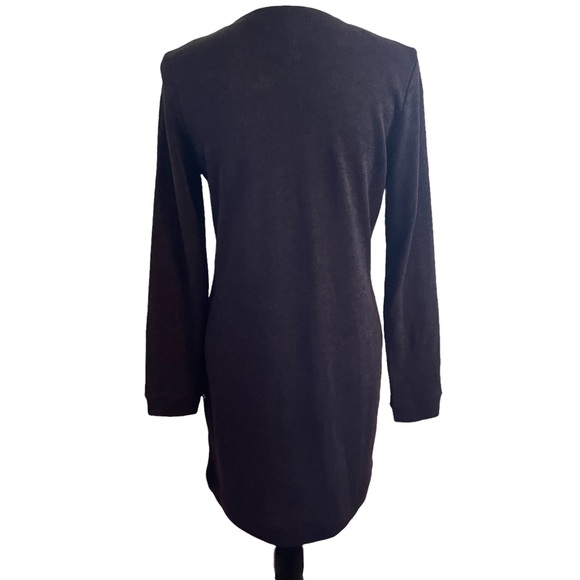 MICHAEL KORS Deep Plum Knit Sweater Dress With Zipper Front Size Medium - Picture 2 of 7